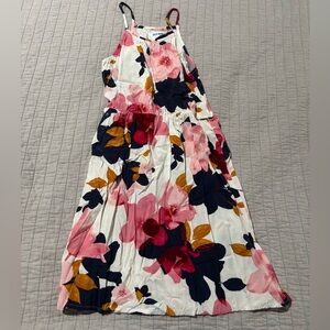 Old Navy Floral Maxi Dress with Pink and Navy